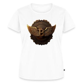 Bitcoin Design pour les fans de BTC - T-shirt Premium bio Femme - blanc - Devant - AI Model Female 172 dark (172cm)