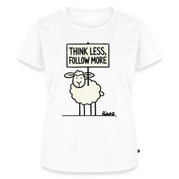 Protest Schaf: weniger denken, mehr folgen - Frauen Premium Bio T-Shirt - Weiß - Vorne - AI Model Female 172 dark (172cm)