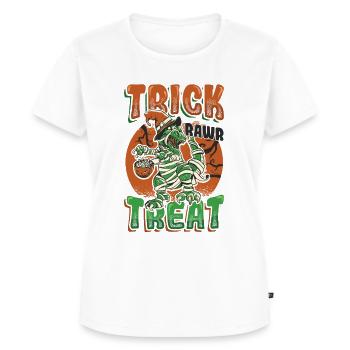 Trick Rawr Treat Halloween Trex - T-shirt Premium bio Femme - blanc - Devant - AI Model Female 172 dark (172cm)