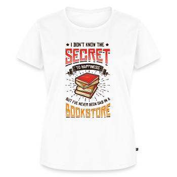 Buchhändlerin, Bibliothekarin, Buchliebhaberin - Frauen Premium Bio T-Shirt - Weiß - Vorne - AI Model Female 172 dark (172cm)