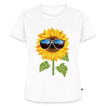 Sunflower with sunglasses - Women's Premium Organic T-shirt - white - Front - AI Model Female 172 dark (172cm)