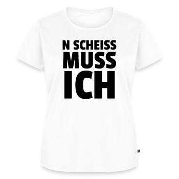 N SCHEISS MUSS ICH - Frauen Premium Bio T-Shirt - Weiß - Vorne - AI Model Female 172 dark (172cm)