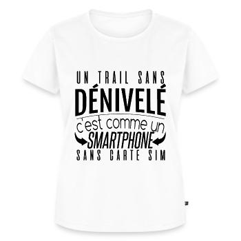 Un trail sans dénivelé - T-shirt Premium bio Femme - blanc - Devant - AI Model Female 172 dark (172cm)