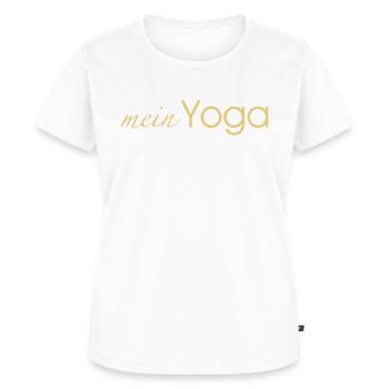 iYpsilon mein Yoga - Frauen Premium Bio T-Shirt - Weiß - Vorne - AI Model Female 172 dark (172cm)