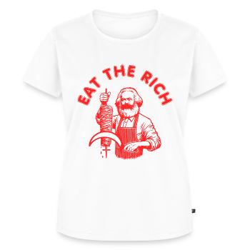 Eat the rich - Karl Marx Eat Döner Kebab Rich - Frauen Premium Bio T-Shirt - Weiß - Vorne - AI Model Female 172 dark (172cm)