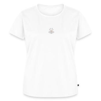 Pusteblume Löwenzahn Katze Yoga Tier Geschenk - Frauen Premium Bio T-Shirt - Weiß - Vorne - AI Model Female 172 dark (172cm)