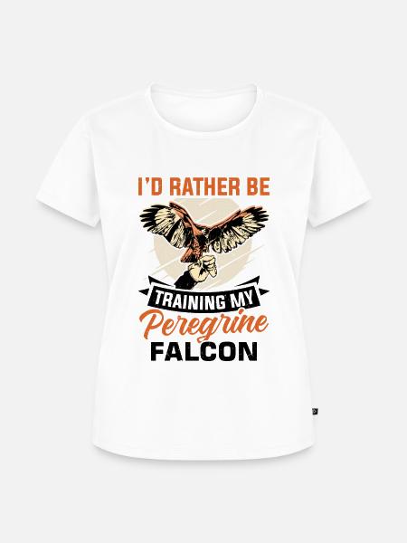 Falke Falkner Spruch - Frauen Premium Bio T-Shirt - Weiß
