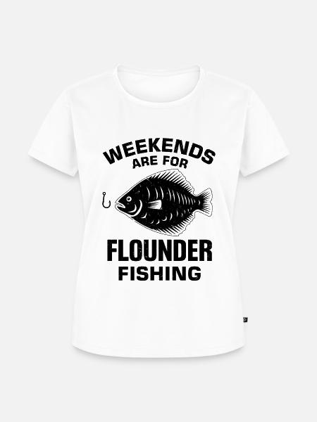 Flunder Fischer Spruch - Frauen Premium Bio T-Shirt - Weiß