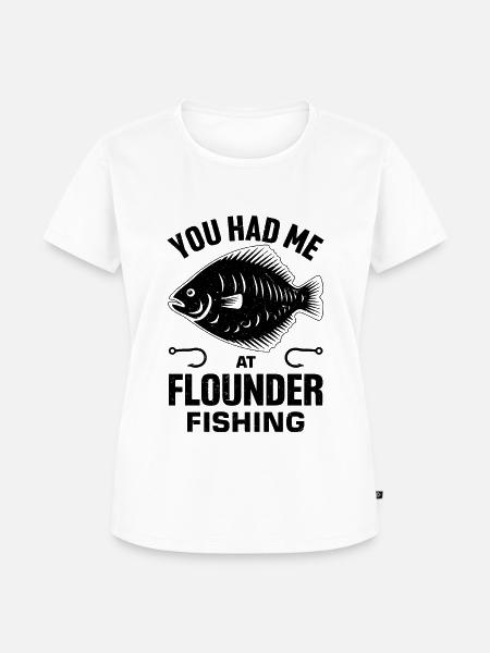 Flunder Fischer Spruch - Frauen Premium Bio T-Shirt - Weiß