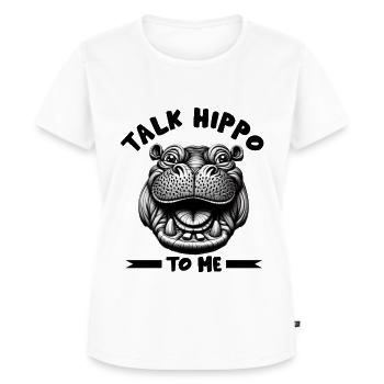 Nilpferd - Frauen Premium Bio T-Shirt - Weiß - Vorne - AI Model Female 172 dark (172cm)
