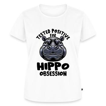 Nilpferd - Frauen Premium Bio T-Shirt - Weiß - Vorne - AI Model Female 172 dark (172cm)