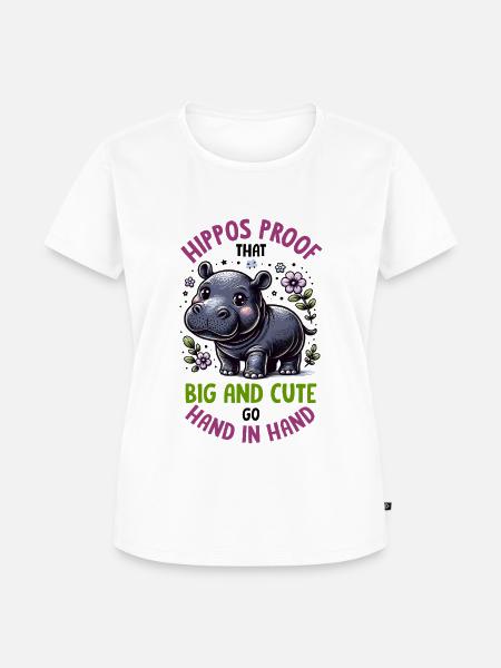 Nilpferd - Frauen Premium Bio T-Shirt - Weiß
