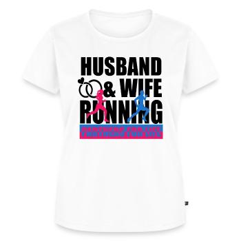 Couple running a marathon partner look gift - Women's Premium Organic T-shirt - white - Front - AI Model Female 172 dark (172cm)