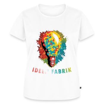 Ideen Fabrik, Innovation, Erfindung, Kreativ - Frauen Premium Bio T-Shirt - Weiß - Vorne - AI Model Female 172 dark (172cm)