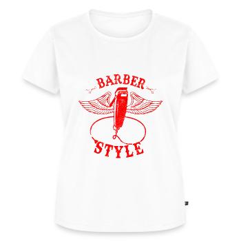 Barbier dire - T-shirt Premium bio Femme - blanc - Devant - AI Model Female 172 dark (172cm)