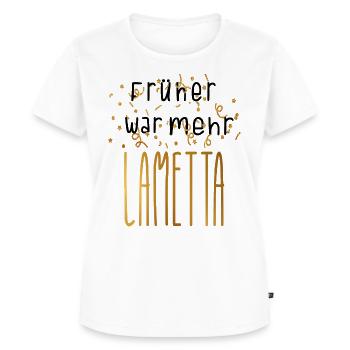Früher Mehr Lametta Filmzitat Weihnachten Spruch - Frauen Premium Bio T-Shirt - Weiß - Vorne - AI Model Female 172 dark (172cm)