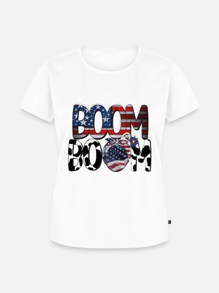 Boom-Boom 4. Juli - Frauen Premium Bio T-Shirt - Weiß