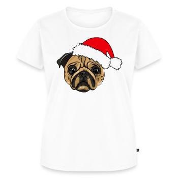 Weihnachten Mops - Frauen Premium Bio T-Shirt - Weiß - Vorne - AI Model Female 172 dark (172cm)