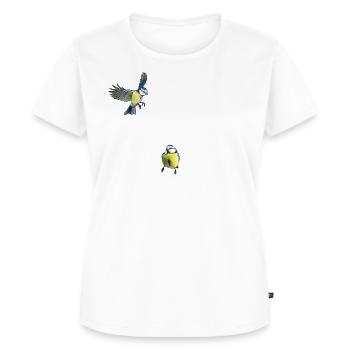 Blaumeisen und Weidenkätzchen - Frauen Premium Bio T-Shirt - Weiß - Vorne - AI Model Female 172 dark (172cm)
