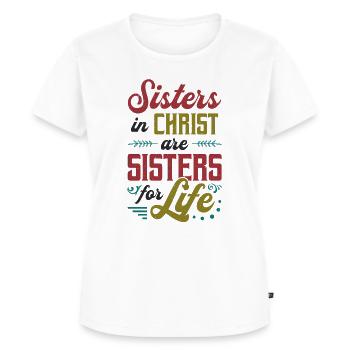 Schwestern in Christus sind Schwestern fürs Leben - Frauen Premium Bio T-Shirt - Weiß - Vorne - AI Model Female 172 dark (172cm)