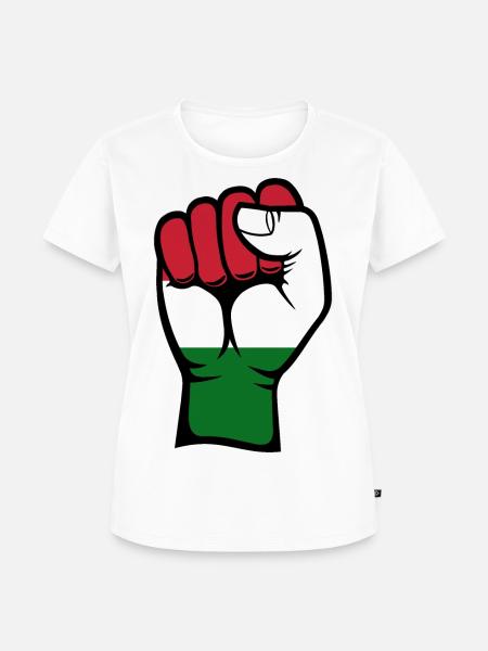 Ungarn Flagge Faust Hand - Frauen Premium Bio T-Shirt - Weiß