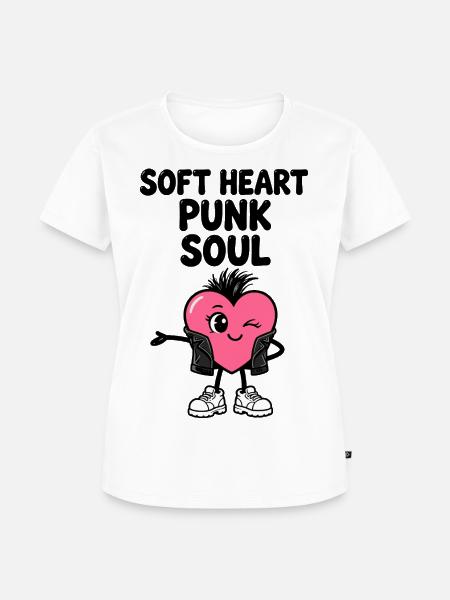 Weiches Herz mit Punkseele - Frauen Premium Bio T-Shirt - Weiß