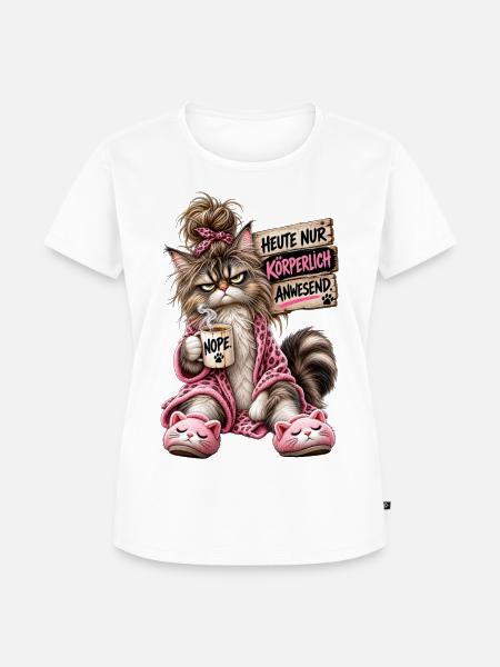 Heute nur körperlich anwesend - Frauen Premium Bio T-Shirt - Weiß