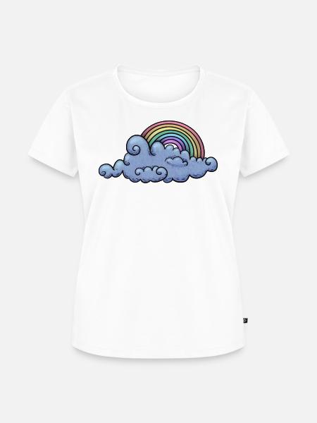 Rainbow cloud - Frauen Premium Bio T-Shirt - Weiß