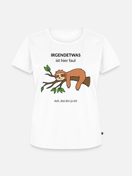 Faultier - Frauen Premium Bio T-Shirt - Weiß
