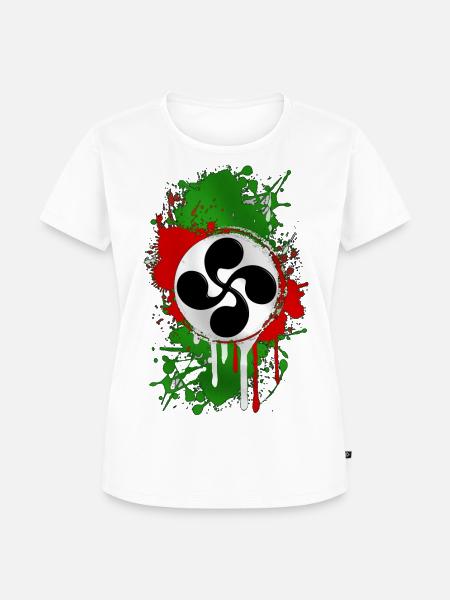Baskisch grunge cross - Frauen Premium Bio T-Shirt - Weiß