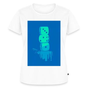 Stacked Odds – Dice - Women's Premium Organic T-shirt - white - Front - AI Model Female 172 dark (172cm)