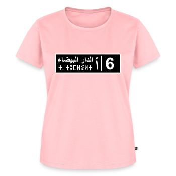 Casablanca 6 Nummernschild - Frauen Premium Bio T-Shirt - Rosa - Vorne - AI Model Female 172 dark (172cm)