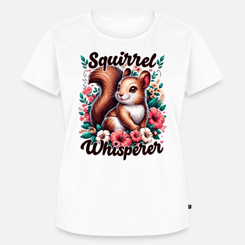 Eichhörnchenflüsterer Blumen Eichhörnchen Liebhaber - Frauen Premium Bio T-Shirt - Weiß