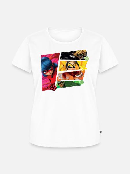Miraculous Superhelden - Frauen Premium Bio T-Shirt - Weiß