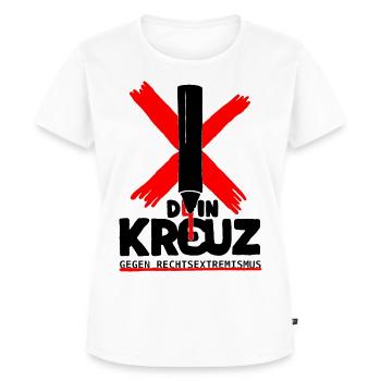 Votre croix contre la droite - T-shirt Premium bio Femme - blanc - Devant - AI Model Female 172 dark (172cm)