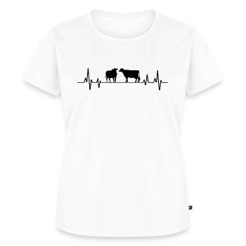 kühe Herzschlag t-shirt kuh kühe - Frauen Premium Bio T-Shirt - Weiß - Vorne - AI Model Female 172 dark (172cm)