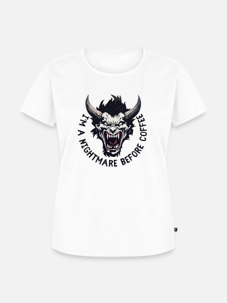 Nightmare before Coffee - Frauen Premium Bio T-Shirt - Weiß
