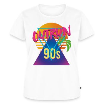 90s - 90er Jahre - 90er Retro Look - Frauen Premium Bio T-Shirt - Weiß - Vorne - AI Model Female 172 dark (172cm)
