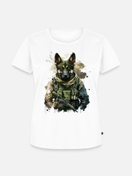 Schäferhund - Soldat - Frauen Premium Bio T-Shirt - Weiß