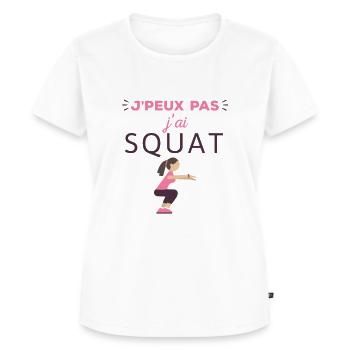 J'peux pas j'ai squat - T-shirt Premium bio Femme - blanc - Devant - AI Model Female 172 dark (172cm)
