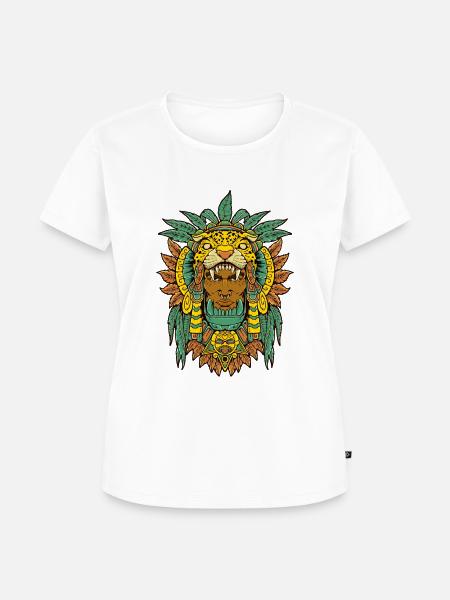 Aztekischer Krieger - Jaguarkrieger - Frauen Premium Bio T-Shirt - Weiß