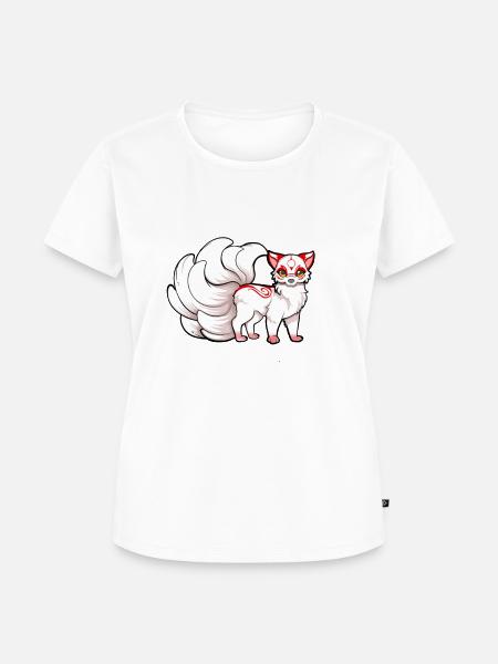 Kawaii Kitsune - Frauen Premium Bio T-Shirt - Weiß