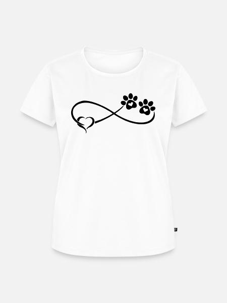 Hundepfote mit Herz - Frauen Premium Bio T-Shirt - Weiß