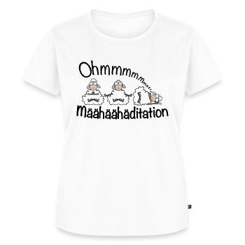 OM Meditation Schafe - Frauen Premium Bio T-Shirt - Weiß - Vorne - AI Model Female 172 dark (172cm)