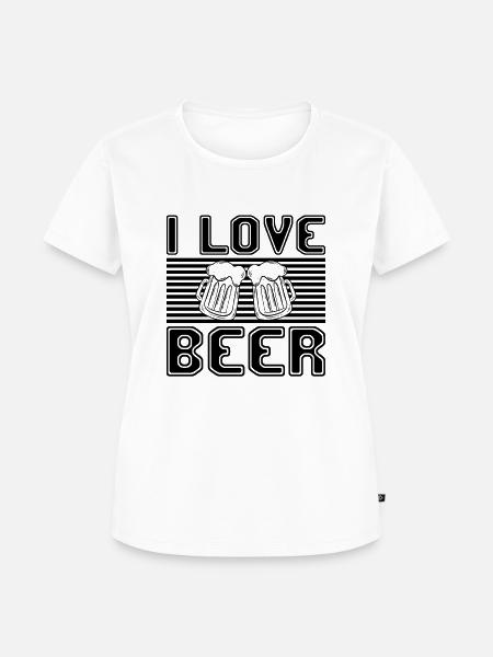 I love beer - Frauen Premium Bio T-Shirt - Weiß