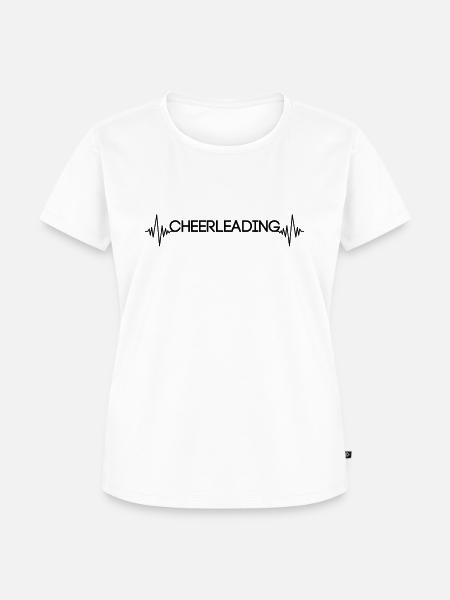 cheerleading Herzschlag - Frauen Premium Bio T-Shirt - Weiß