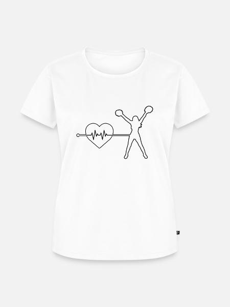 cheerleading Herzschlag - Frauen Premium Bio T-Shirt - Weiß