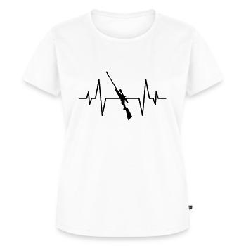 Jagd Gewehr Herzschlag - Frauen Premium Bio T-Shirt - Weiß - Vorne - AI Model Female 172 dark (172cm)