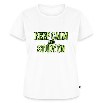 Study Saying - Women's Premium Organic T-shirt - white - Front - AI Model Female 172 dark (172cm)