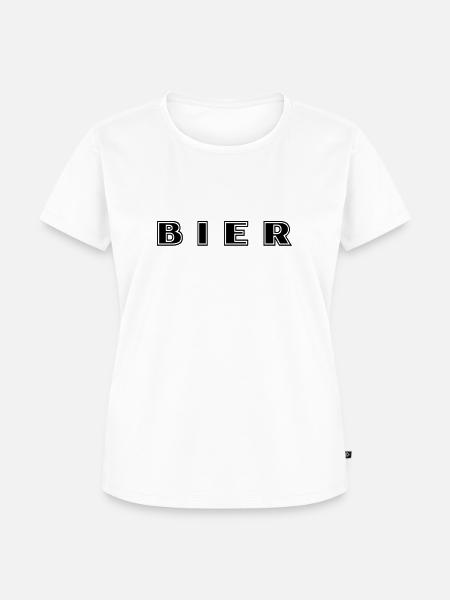 Bier Schriftzug - Frauen Premium Bio T-Shirt - Weiß